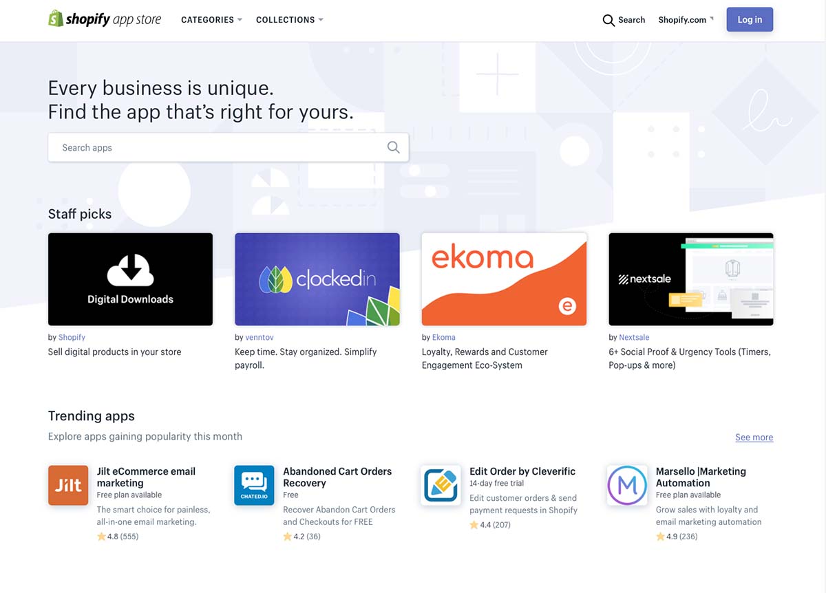 shopify app store